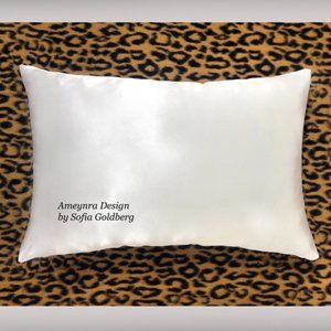 White Satin Decorative Pillow 16x12 Rectangular. New